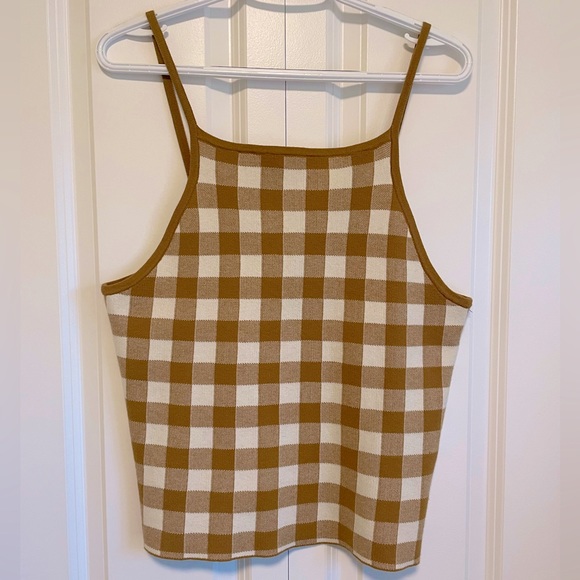 NWOT Madewell Gingham apron sweater tank - Picture 5 of 10
